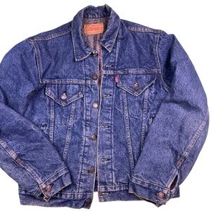 Vintage Levi’s 90s blanket lined medium wash denim jacket USA made size small